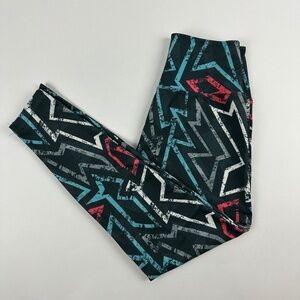 Trilece Leggings Womens Black Red Geometric Print